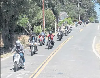  ??  ?? Above: Riding through the county.
The riders