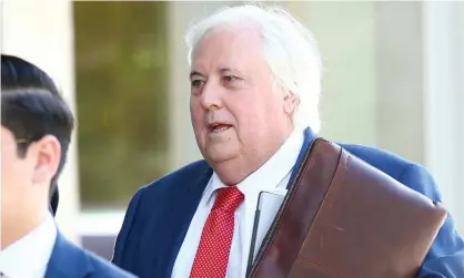  ?? Photograph: Jono Searle/ AAP ?? Clive Palmer’s company has reapplied for a mining lease for Galilee Coal project, formerly called China First.