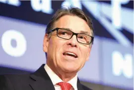  ?? Associated Press file photo ?? Former Texas Gov. Rick Perry speaks during a news conference on Feb. 2 in Austin. ABC announced Tuesday that Perry will take part in the upcoming season of “Dancing with the Stars.”