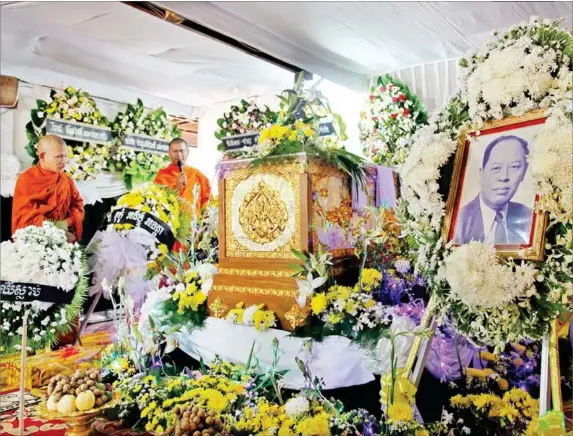  ?? HENG CHIVOAN ?? Buddhist monks participat­e in former Khmer Rouge foreign minister Ieng Sary’s funeral yesterday in Banteay Meanchey province’s Malai district. During the Khmer Rouge regime, monks were frequently imprisoned and put to death.