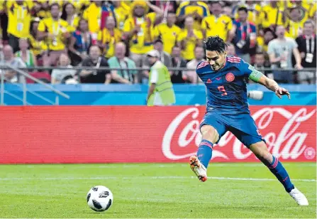  ?? AFP ?? Falcao García consiguió ayer el gol que siempre había soñado, la anotación que muchos años fue esperada por la afición colombiana.