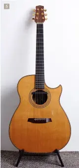  ??  ?? 5. A Fylde based on a custom Falstaff, made in 1978. Gordon has used this guitar in recent years to record From Brush To Stone with Rick Wakeman and Ravens And Lullabies with Rick’s son Oliver Wakeman