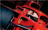  ??  ?? Sebastian Vettel, 30 anni al volante della Ferrari SF71H