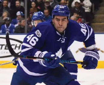  ?? GRAIG ABEL/NHLI VIA GETTY IMAGES ?? Roman Polak, who spent most of the past three seasons with the Leafs, is officially back with the team.