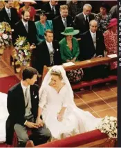  ?? (DR) ?? La cérémonie du mariage princier, le 3 juillet 1993, en présence du président de la Confédérat­ion, Adolf Ogi, et de sa femme, ainsi que du président fédéral d’Autriche, Thomas Klestil, et de sa femme.