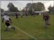  ?? KATHLEEN E. CAREY – DIGITAL FIRST MEDIA ?? Flag football players take part in a game to honor fallen police officer and Chichester High School alumnus Jacai Colson.