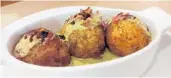  ??  ?? Sette’s arancini is rich with the flavors of fig, gorgonzola and pancetta.