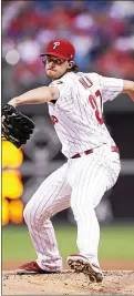  ?? JOHN BLAINE — FOR THE TRENTONIAN ?? Phillies pitcher Aaron Nola is yet to report to summer camp after testing positive for the coronaviru­s.