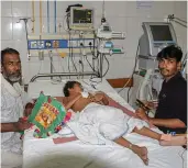  ?? — PTI ?? A child receives treatment at Lala Lajpat Rai, a staterun hospital where five elderly patients died due to alledged AC plant failure, in Kanpur on Friday.