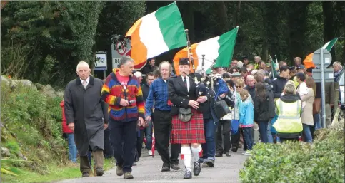  ??  ?? Over 200 people came together in Baile Mhúirne last Sunday to commemorat­e the Cúl na Caheragh Ambush. A wonderful speech was delivered by Tom Meaney on the day.