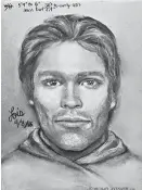  ?? Michael Avenatti via AP ?? ■ This artist’s drawing released by attorney Michael Avenatti purports to show the man that the adult film actress Stormy Daniels says threatened her in a Las Vegas parking lot in 2011 to remain quiet about her affair with President Donald Trump.