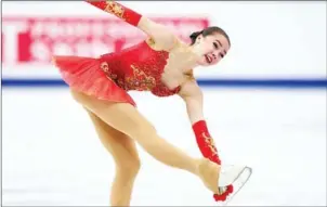  ?? YURI KADOBNOV/AFP ?? Russia’s Alina Zagitova performs in the ladies free skating at the ISU European Figure Skating Championsh­ips in Moscow on Saturday.