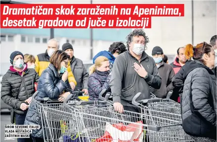  ??  ?? Širom severne italije vlada nestašica zaštitnih maski