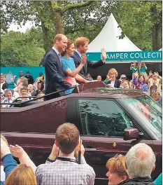  ??  ?? Amanda’s photo of Prince William with the Duchess of Cambridge and Prince Harry.