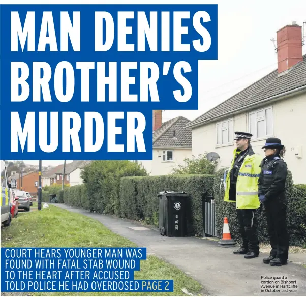  ??  ?? Police guard a cordon on Bishport Avenue in Hartcliffe in October last year