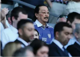  ??  ?? > Cardiff City owner and principal shareholde­r Vincent Tan says he intends to keep providing funding to secure the Bluebirds’ future