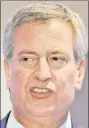  ??  ?? Mayor de Blasio