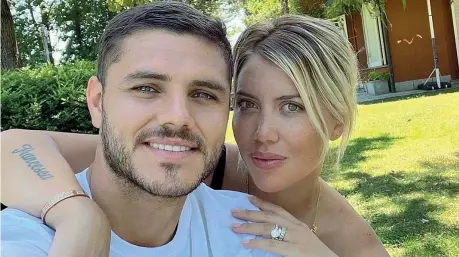  ?? (foto Instagram) ?? Insieme Wanda Nara, 35 anni, e Mauro Icardi, 29: la loro relazione è iniziata nel 2013, un anno dopo si sono sposati