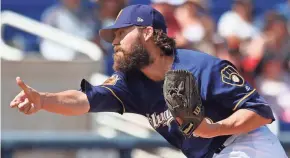  ?? ROY DABNER / FOR THE JOURNAL SENTINEL ?? Former Brewers pitcher Tim Dillard is joining the team's TV broadcast team. He was a fan favorite due to his sense of humor.