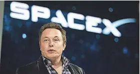  ?? JAE C. HONG, AP ?? Elon Musk, CEO and CTO of SpaceX, introduces the SpaceX Dragon V2 spaceship at the SpaceX headquarte­rs in Hawthorne, Calif. on May 29, 2014.