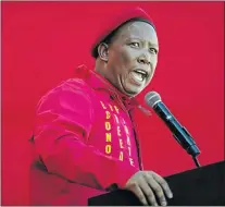  ?? PHOTO: AFP ?? CAPABLE: EFF leader Julius Malema has good leadership qualities, says a reader