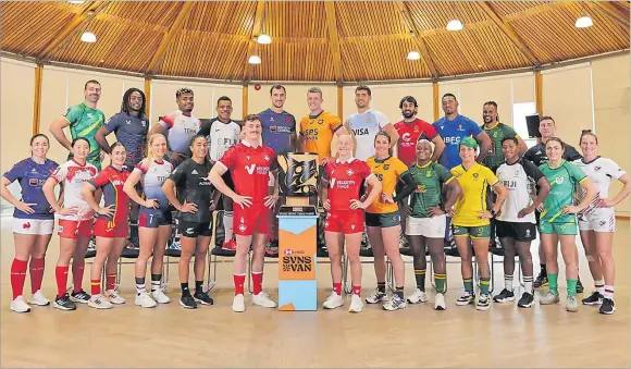  ?? Picture: MIKE LEE - KLC FOTOS FOR WORLD RUGBY ?? Captain’s pose for a picture prior to the HSBC SVNS Vancouver 7s at the Musqueam Cultural Centre in Vancouver, Canada.