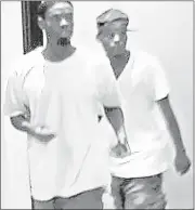  ??  ?? Suspects in an aggravated rape and especially aggravated robbery were captured on video.