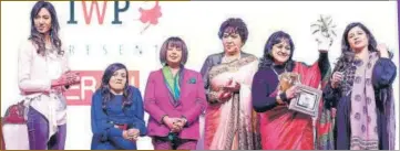  ??  ?? (L-R) Bhawna Rao, fashion designer, Ira Singhal. IPS officer, Rita Gangwani, trainer and mentor, Bharti Taneja, director, ALPS Group, Lipika Sud, president, The Guild Designers and Artists and Shazia Ilmi, BJP Spoksperso­n