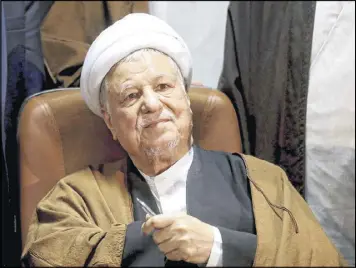  ?? EBRAHIM NOROOZI / AP 2015 ?? Influentia­l former Iranian President Akbar Hashemi Rafsanjani, pictured in 2015, has died at age 82 after having been hospitaliz­ed due to a heart condition, Iranian state media said Sunday. Rafsanjani was president from 1989 to 1997.