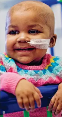  ??  ?? Cancer-free: Layla, two, is now in good health