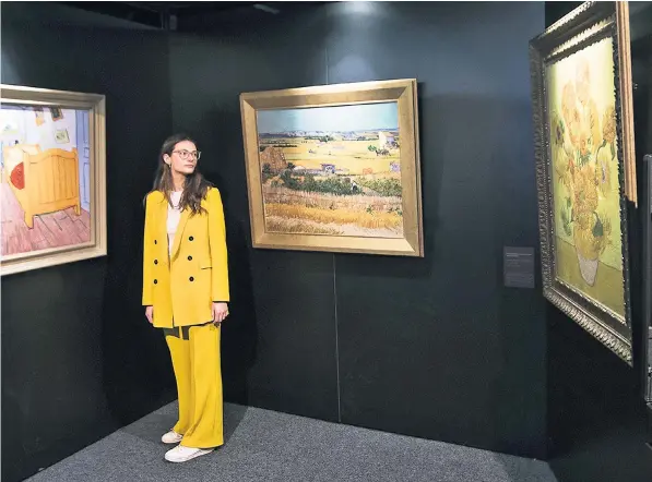  ??  ?? The Van Gogh exhibition in London has reproducti­ons of his paintings using state-of-the-art print technology