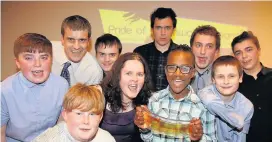  ??  ?? Pictured is 1st Loughborou­gh Company Boys’ Brigade. who won the Helping the Community Award at the 2017 Pride of Charnwood Awards held at Lynroys, Loughborou­gh on Tuesday, March 14. Picture courtesy of Studio 17