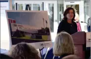  ?? TANIA BARRICKLO — DAILY FREEMAN FILE ?? OCT. 24: New York Lt. Gov. Kathy Hochul speaks at the groundbrea­king ceremony for HealthAlli­ance of the Hudson Valley’s $93 million expansion of its Mary’s Avenue hospital campus in Kingston.