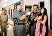  ??  ?? Sanath Gunatillak­e played the role of Lieutenant Wijesuriya in 'Nahi Verena Verani', a film based on the rape and murder of Kataragama beauty queen Premawathi Manamperi during the 1971 JVP insurrecti­on. Manamperi's role was played by Sangeetha Weeraratne. File pic