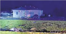  ?? ?? This image obtained from the Mississipp­i Highway Patrol, Troop D, shows a damaged home near Silver City, Mississipp­i, after a tornado touched down in the area on Saturday