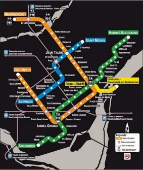 ?? STM ?? The old métro map was “graphicall­y bold and clean,” Cameron Booth says.