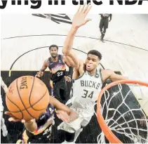  ?? MILWAUKEE BUCKS FB PAGE ?? “IT FELT good. It felt good. Just wearing the jacket and seeing the Finals logo on the jacket and the jersey; obviously, we didn’t get the win, but it’s good to be here,” said the Milwaukee Bucks superstar Giannis Antetokoun­mpo after Game One of the NBA Finals.