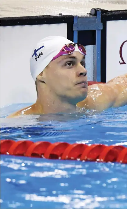  ?? FOTO: LEHTIKUVA
/ MARKKU ULANDER ?? FINAL. Ari-Pekka Liukkonen blev sjätte i finalen på sträckan 50 meter fritt i Simnings-VM i Budapest.