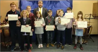  ??  ?? The student award winners at Lourdes Brass Band