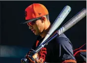  ?? RAY CHAVEZ – BAY AREA NEWS GROUP ?? The Giants' Blake Sabol, who is working out at first base during spring training, played 55 games at catcher and 43games in left field as well as serving as a designated hitter as a rookie last season.