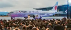  ?? Foto: Xu Yu, dpa ?? Die Boeing 737 Max 8 – hier eine Maschine bei ihrer Auslieferu­ng an die Fluggesell­schaft Air China im Dezember – galt bisher als zuverlässi­g.