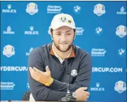  ?? FOTO: GETTY ?? Jon Rahm, durante su primera rueda de prensa oficial de Ryder Cup