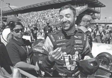  ?? ASSOCIATED PRESS ?? Driver James Hinchcliff­e won at the Kentucky Derby and hopes to do likewise in the Indianapol­is 500 on Sunday.