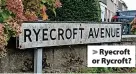  ?? ?? > Ryecroft or Rycroft?