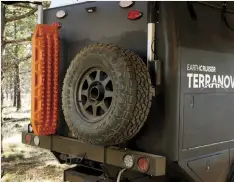  ??  ?? Below: The Terranova uses a steel rear bumper with recessed tail lamps, along with a mounting surface for
various accessorie­s (such as a MAXTRAX holder) and a 2-inch
hitch receiver.