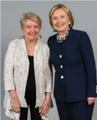  ??  ?? Judith Timson posted this photo (one of the few pictures she has ever posted online) on Twitter of her and Hillary Clinton, taken before Clinton ran for U.S. president.