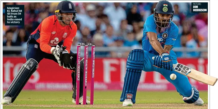  ??  ?? Magician: KL Rahul hit 101 from 54 balls as India eased to victory