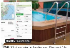  ?? FOTO: MOSTPHOTOS ?? Poolsöknin­g.
POOL. Sökningen på ordet har ökat med 25 procent från mars till september i år.