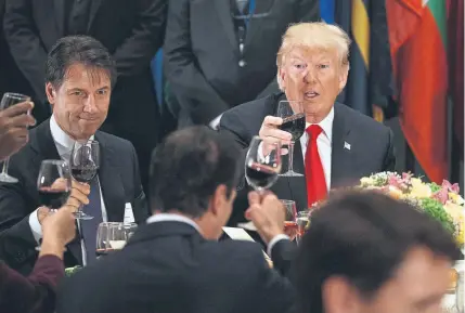  ?? Evan Vucci, The Associated Press ?? President Donald Trump participat­es in a working lunch hosted by United Nations SecretaryG­eneral Antonio Guterres at the United Nations General Assembly at U.N. headquarte­rs in New York on Tuesday.