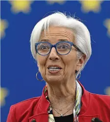  ?? ?? Bringing down inflation: ECB president Christine Lagarde